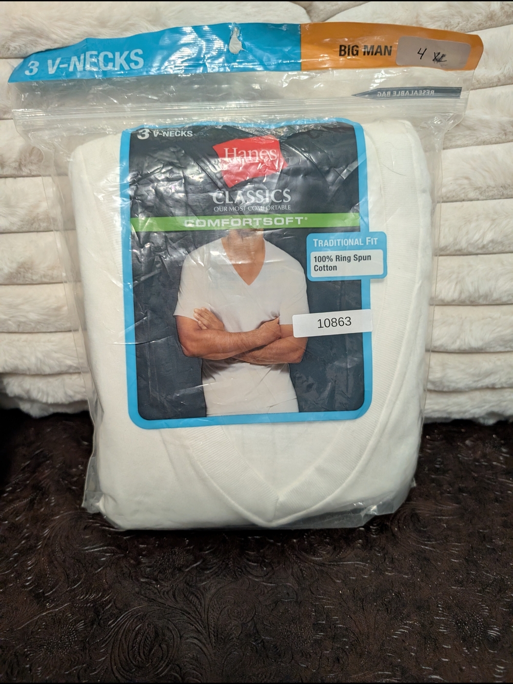 Hanes White ComfortSoft V-Neck 3-Pack